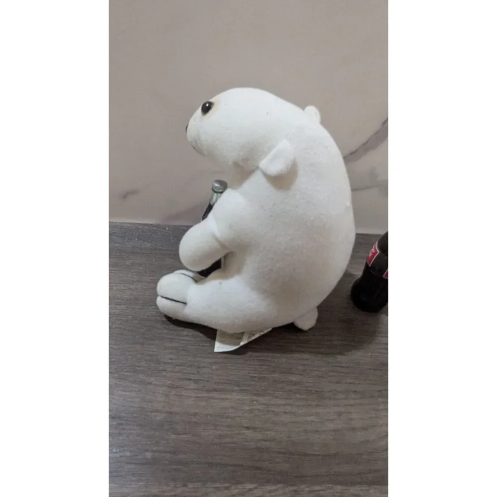 Coca-Cola Polar Bear Plush Set With Santa Hat & Bottle‎ Collectible 1993 Vintage